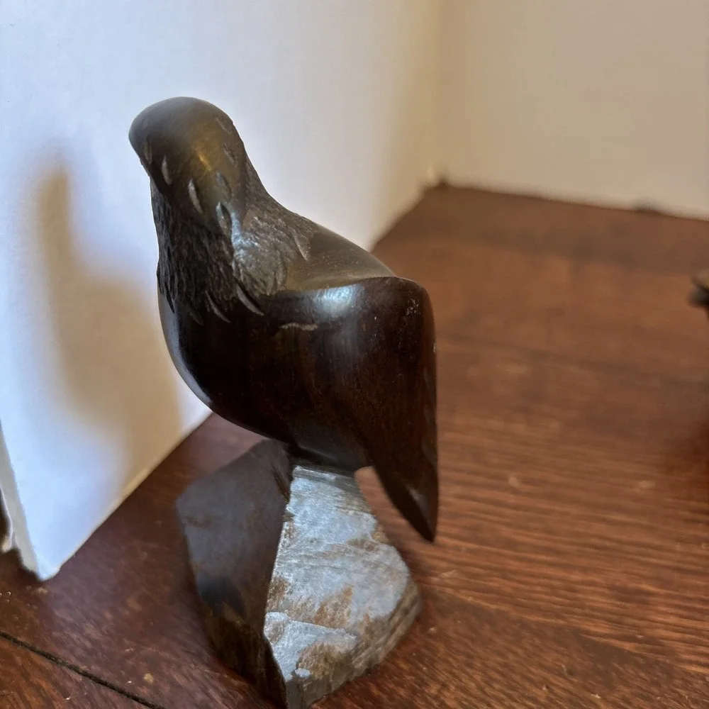 Vintage awesome Hand Carved Mexico for JOBA Wood Carved EAGLE Bird IRONWOOD 4